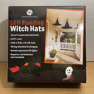 Huntington Home Aldi LED Floating Witch Hats Halloween Spooky Set 3 NEW Retired